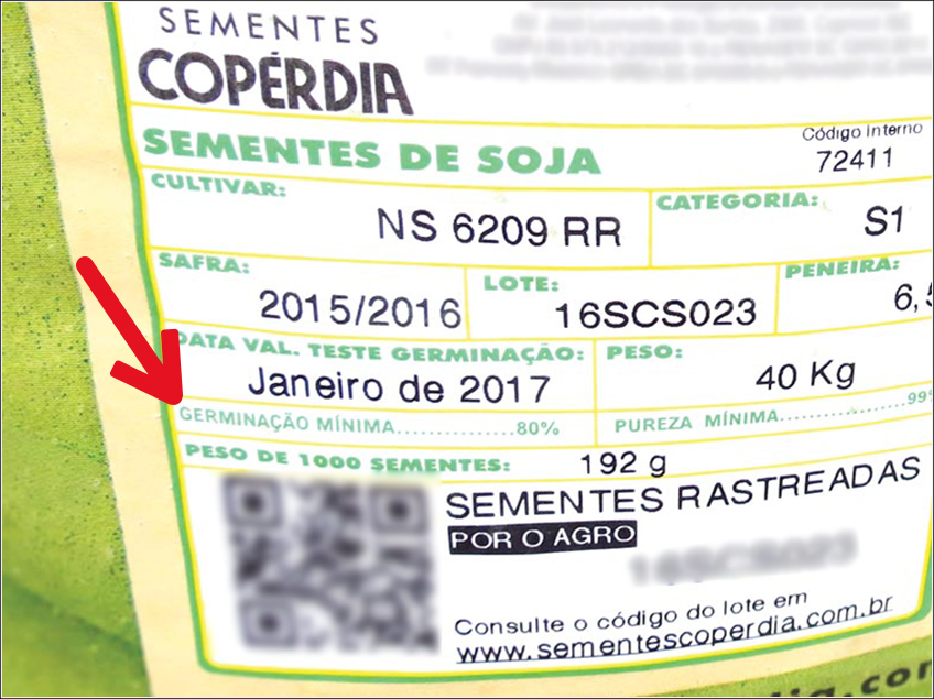 Germinação Mínima da Semente de Soja no Rótulo Germinação Mínima da Semente de Soja no Rótulo
